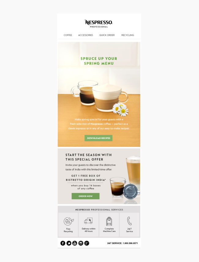 Nespresso Spring Email Blast