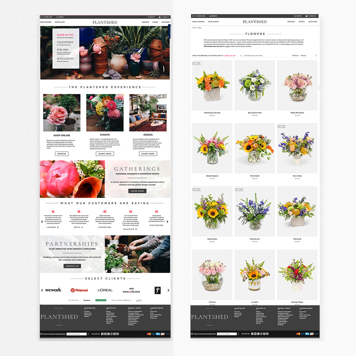 Plantshed – Ecommerce Web Design | Graphic Designer NYC | brinazzarello.com Homepage & PDP pages for Plantshed.com