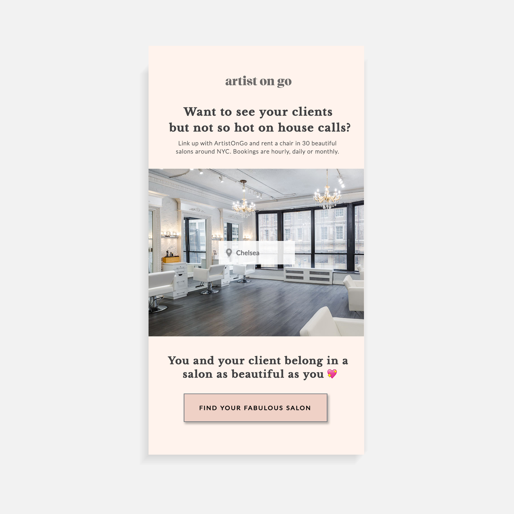 Artist on Go – Email Design | Graphic Designer NYC | brinazzarello.com Email blast design for Artist on Go