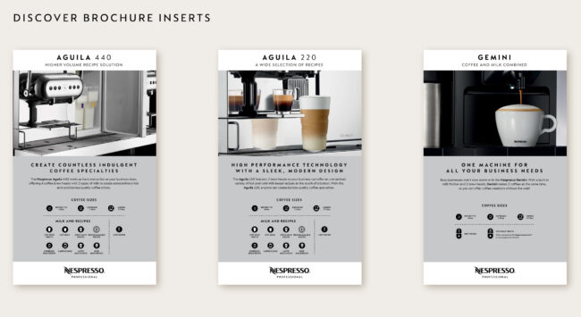 Discover brochure inserts for Nespresso