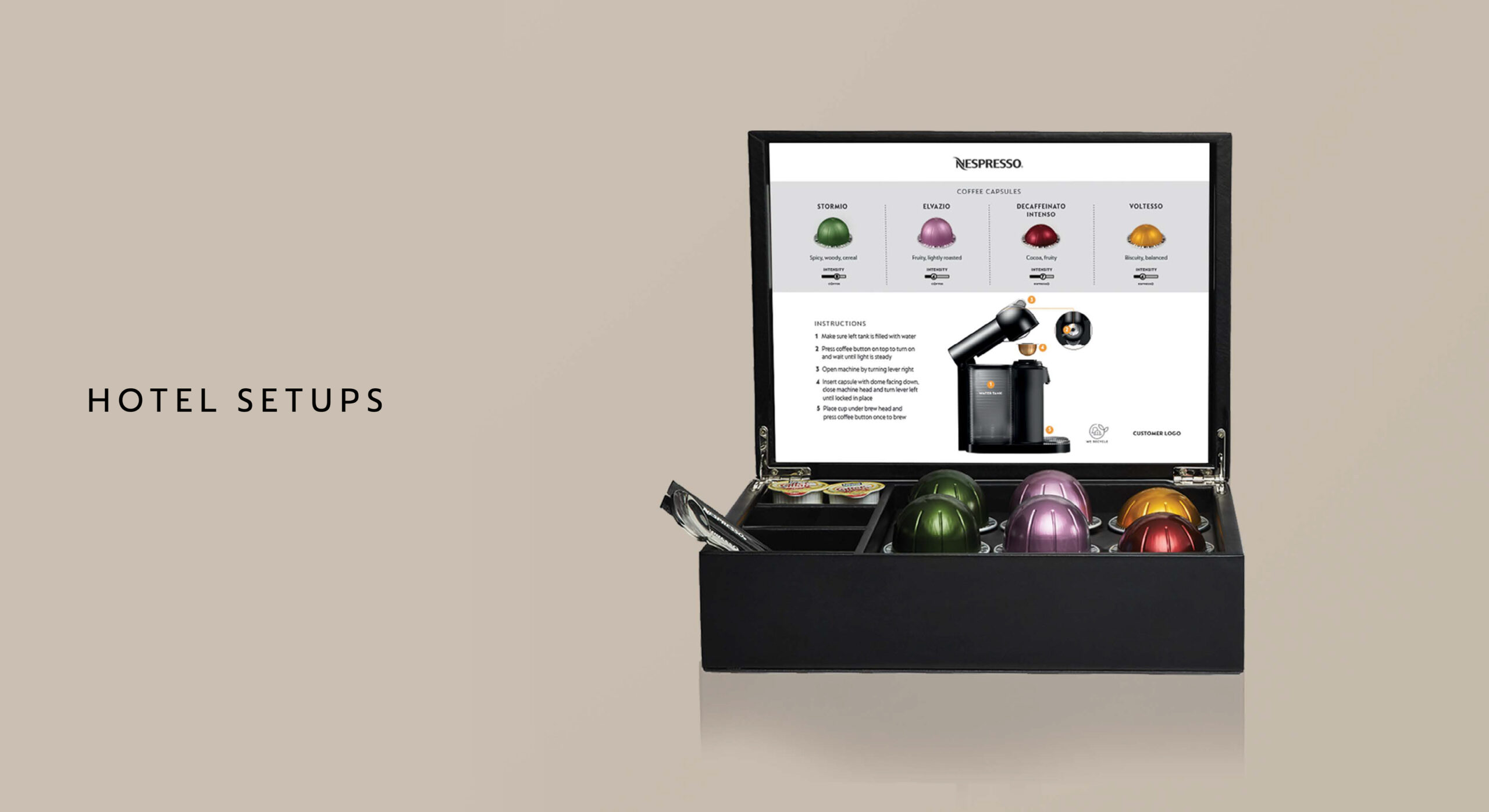 Hotel setups for Nespresso