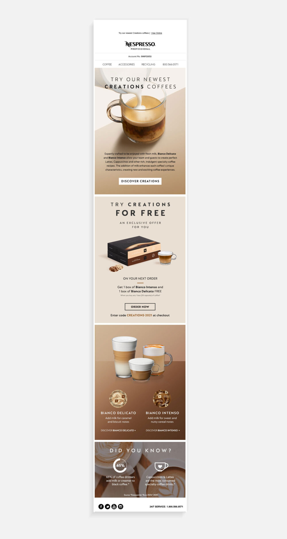 Email design for Nespresso