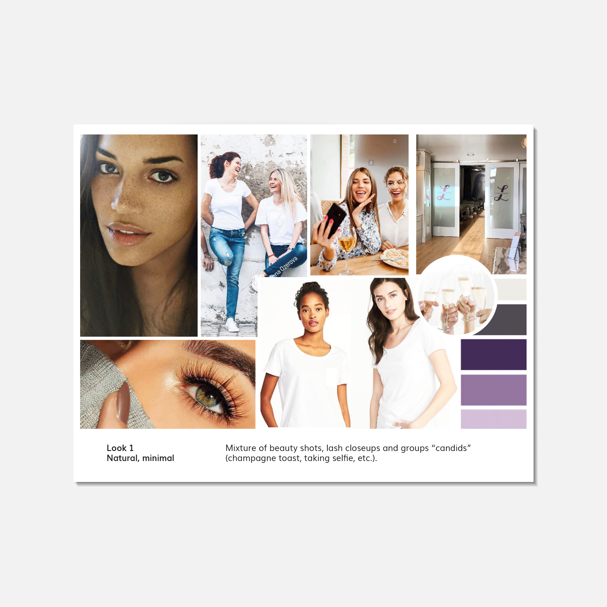 Photoshoot moodboard for The Lash Lounge